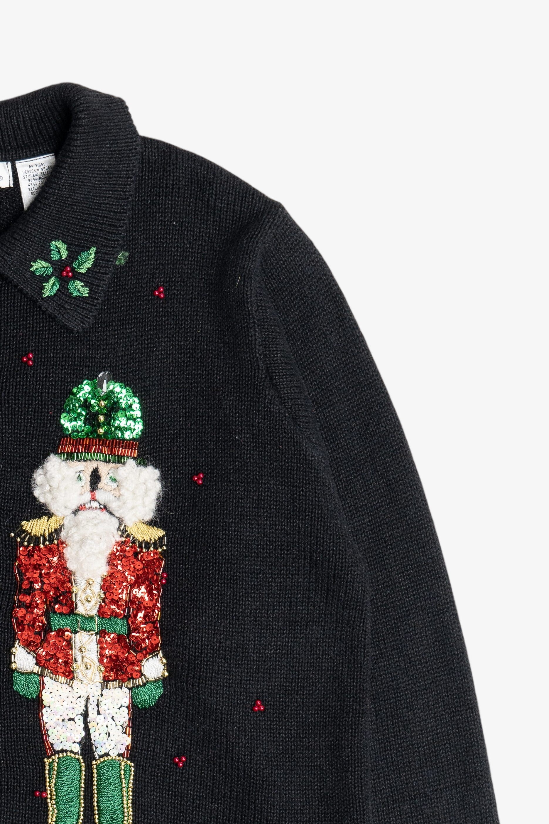 Vintage Victoria Jones Nutcrackers Ugly Christmas Sweater (1980s)