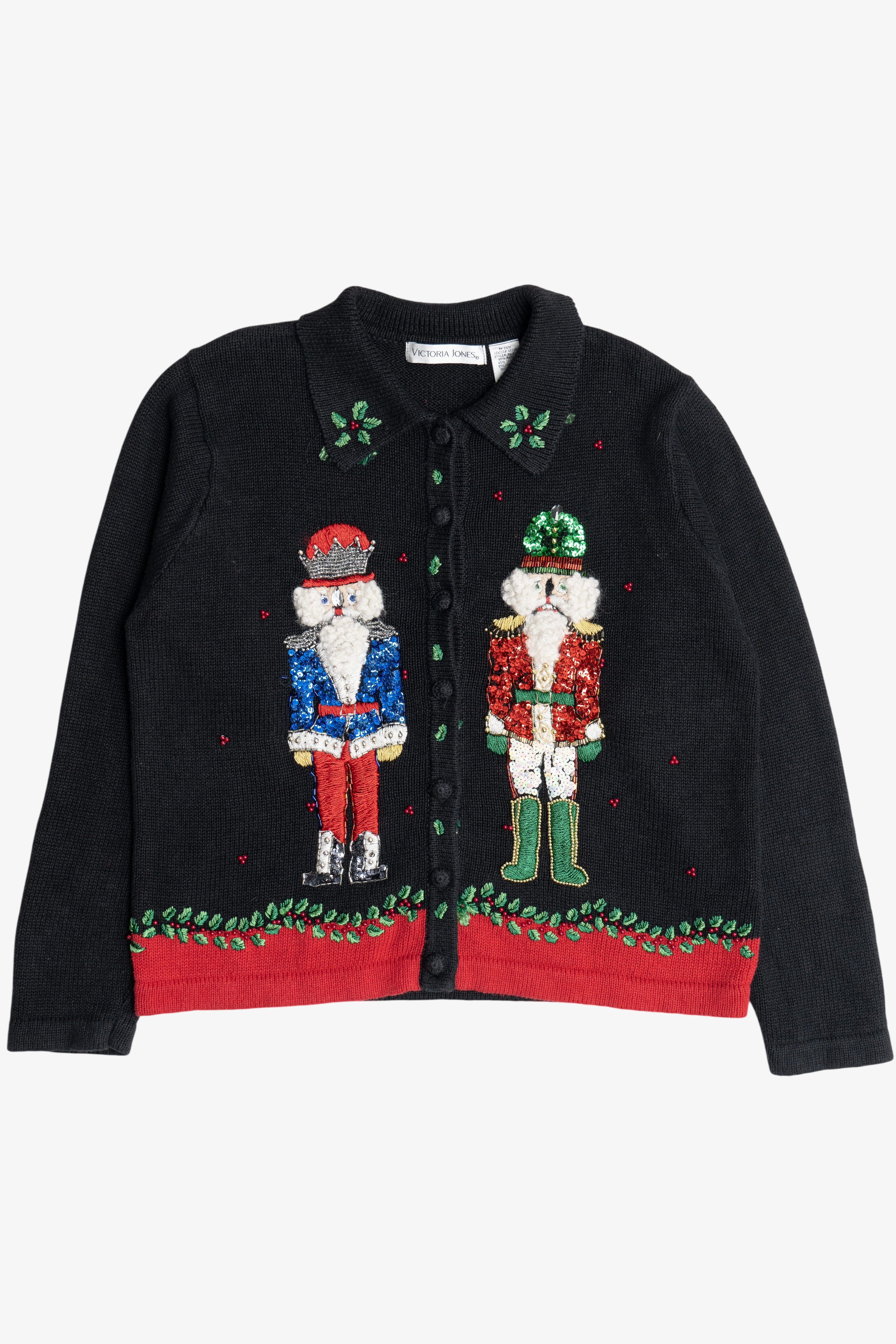 Vintage Victoria Jones Nutcrackers Ugly Christmas Sweater (1980s)