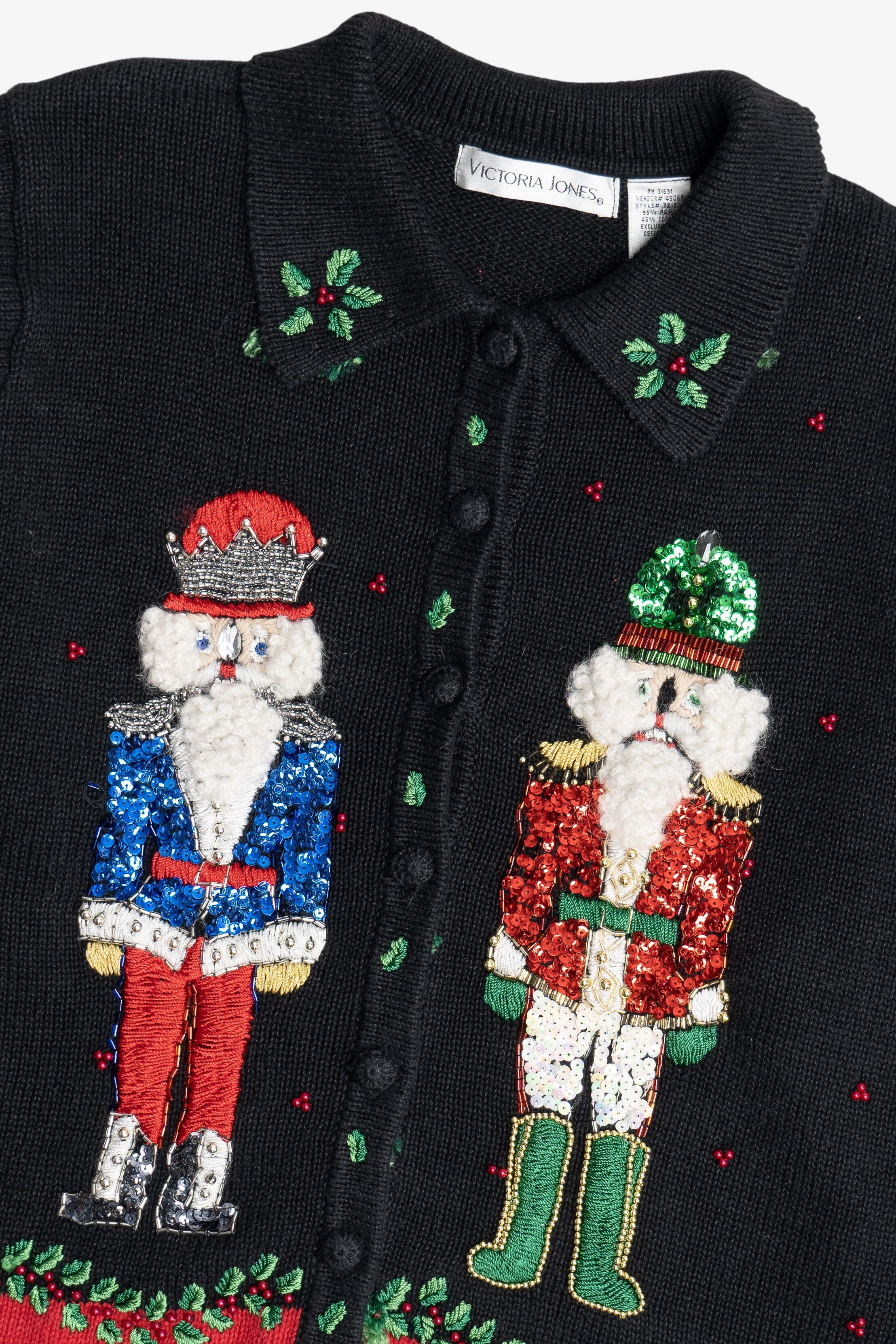 Vintage Victoria Jones Nutcrackers Ugly Christmas Sweater (1980s)