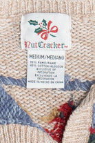 Vintage Rustic Cardinal Quilt Ugly Christmas Sweater (1980s)