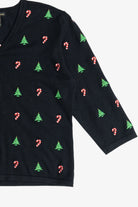 Vintage Candy Canes & Christmas Trees Lightweight Ugly Christmas Cardigan (2000s)