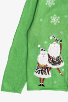 Vintage Leopard Print Santa & Mrs. Claus Ugly Christmas Sweater (1990s)