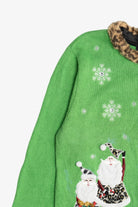 Vintage Leopard Print Santa & Mrs. Claus Ugly Christmas Sweater (1990s)
