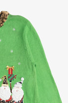 Vintage Leopard Print Santa & Mrs. Claus Ugly Christmas Sweater (1990s)