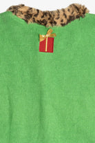 Vintage Leopard Print Santa & Mrs. Claus Ugly Christmas Sweater (1990s)