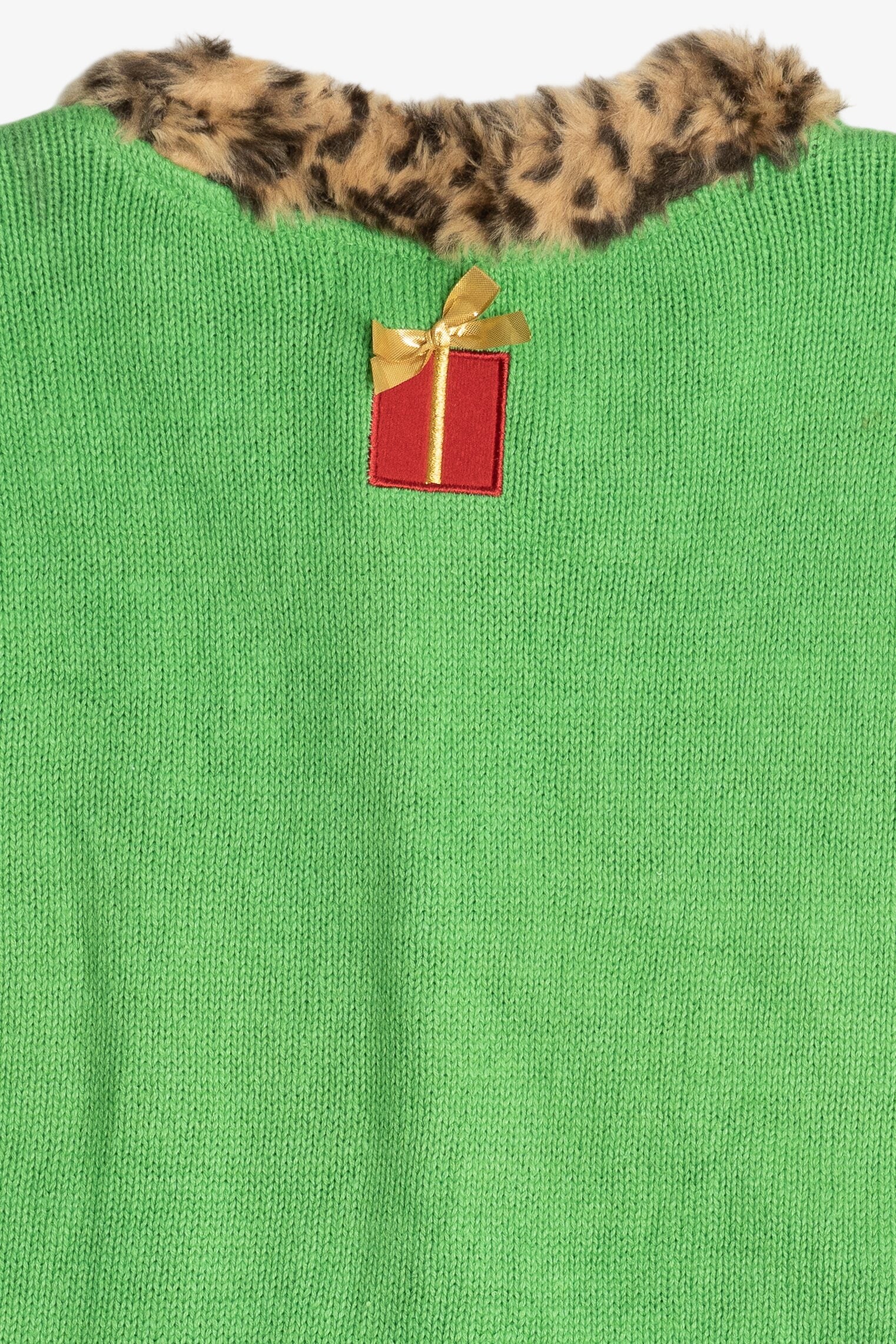 Vintage Leopard Print Santa & Mrs. Claus Ugly Christmas Sweater (1990s)