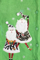 Vintage Leopard Print Santa & Mrs. Claus Ugly Christmas Sweater (1990s)