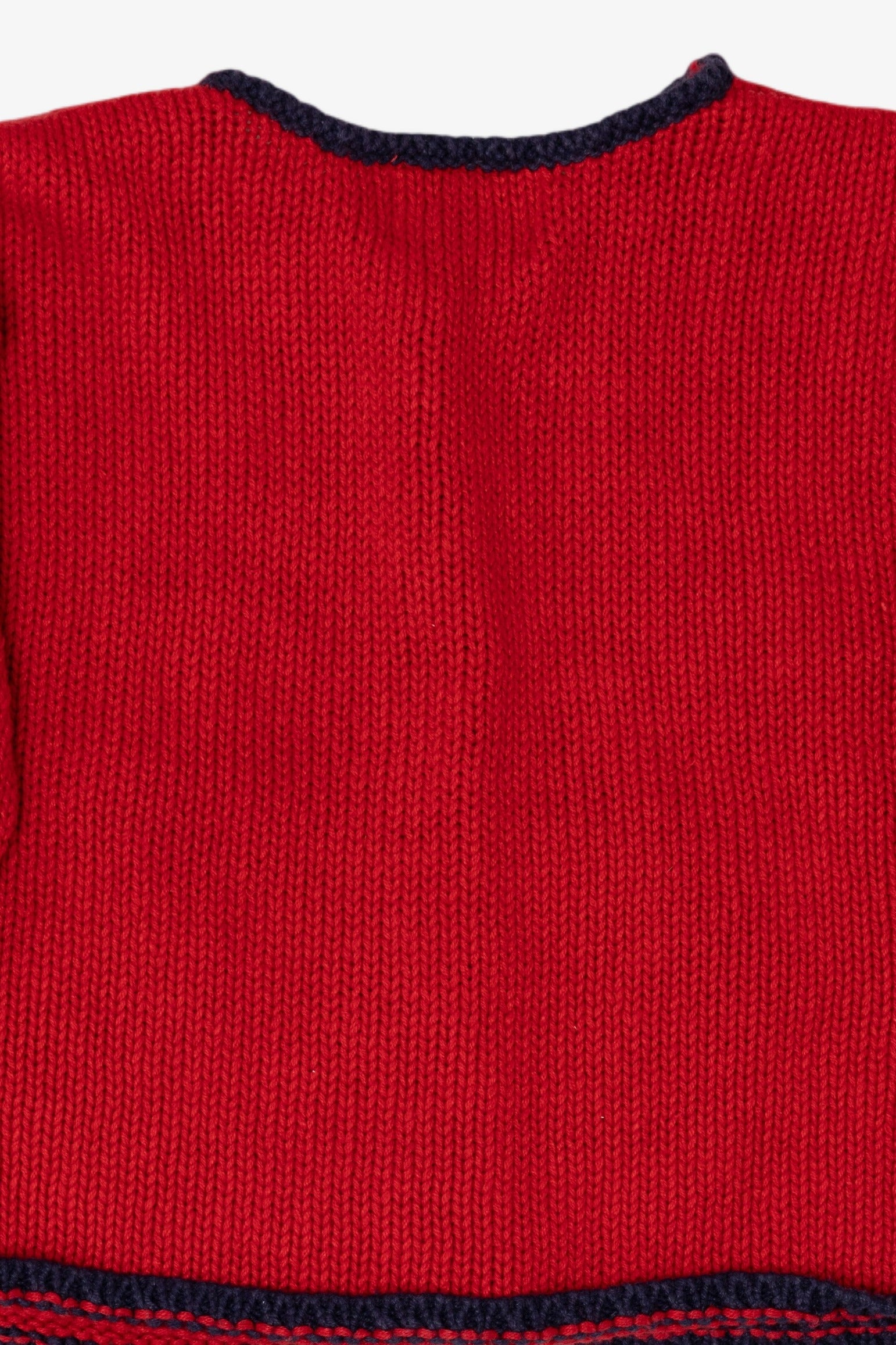 Vintage Red Kids Hartstrings Snowmen Ugly Christmas Cardigan (2000s)