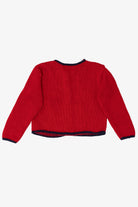 Vintage Red Kids Hartstrings Snowmen Ugly Christmas Cardigan (2000s)