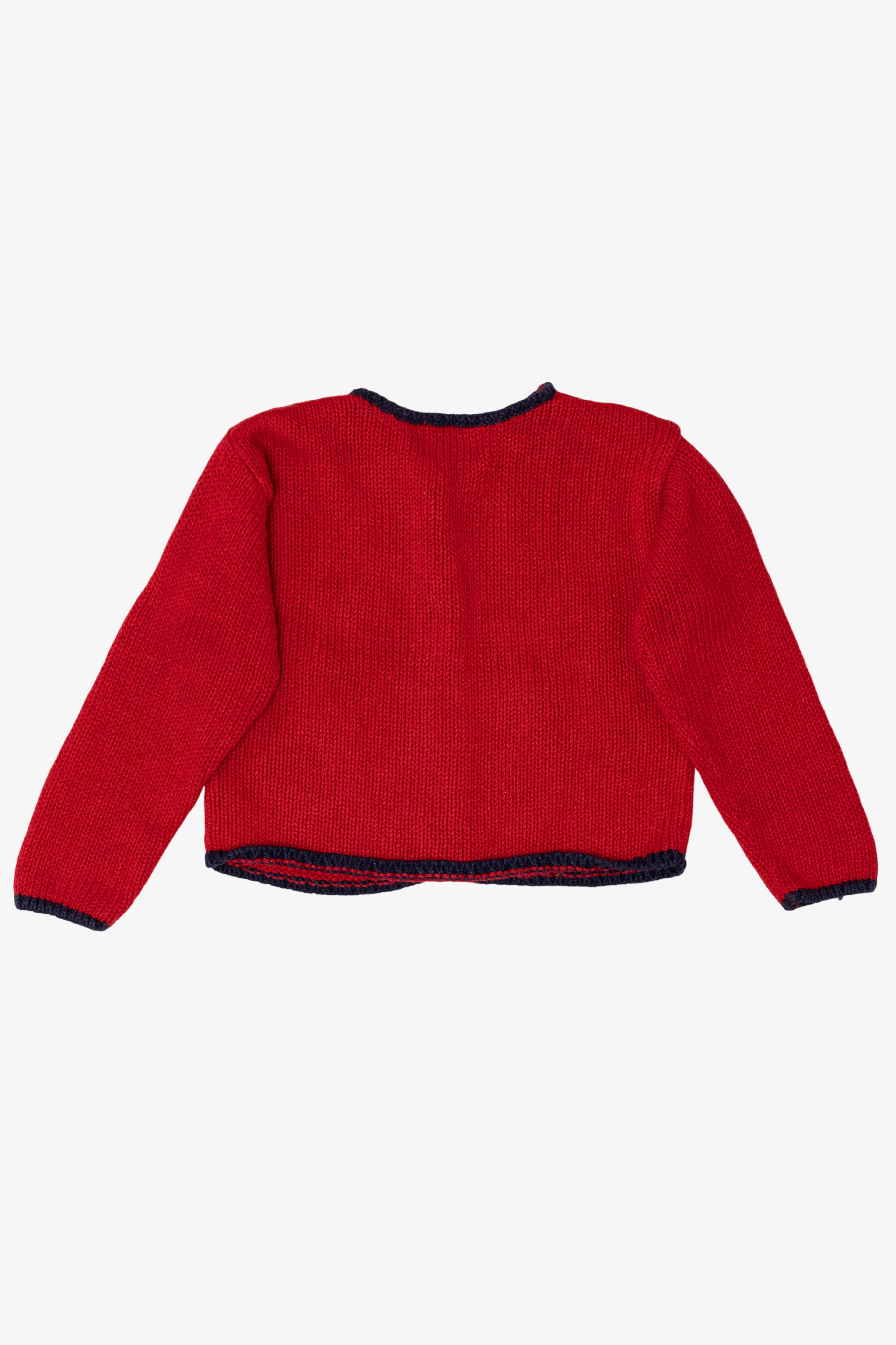 Vintage Red Kids Hartstrings Snowmen Ugly Christmas Cardigan (2000s)