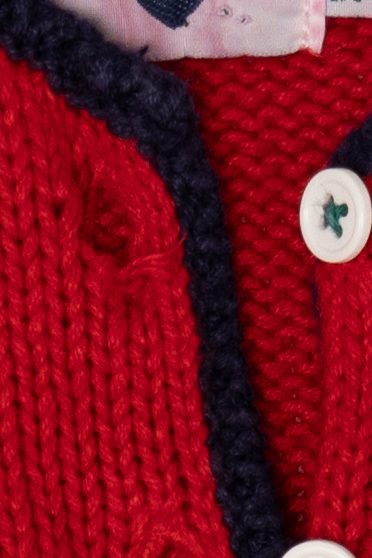 Vintage Red Kids Hartstrings Snowmen Ugly Christmas Cardigan (2000s)