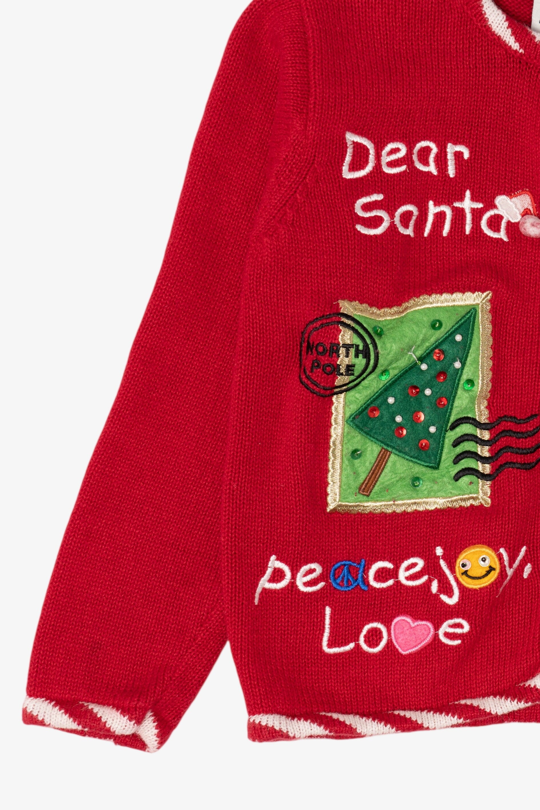 Vintage Kids Red Tiara Girls Ugly Christmas Cardigan (1990s)