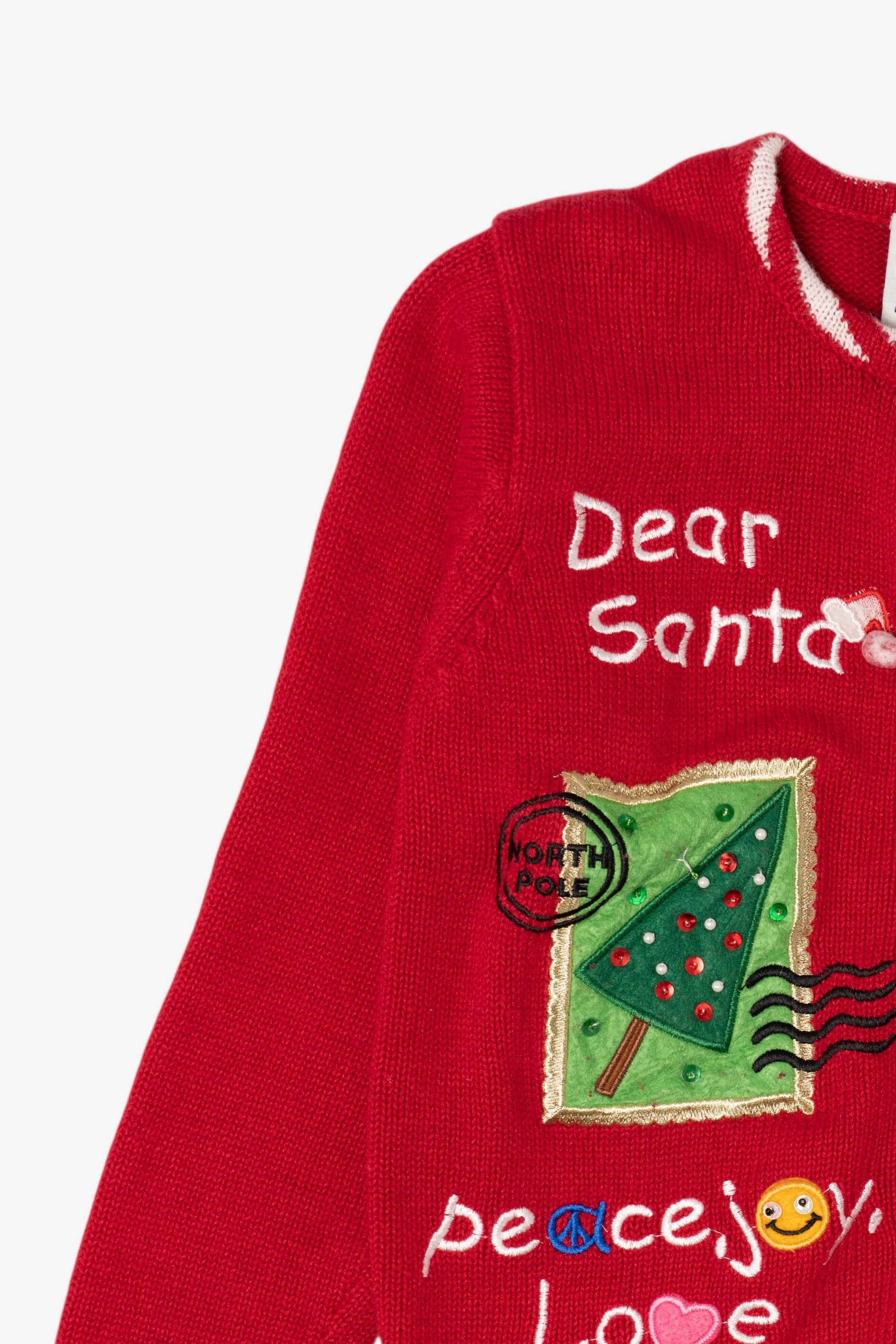 Vintage Kids Red Tiara Girls Ugly Christmas Cardigan (1990s)