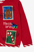 Vintage Kids Red Tiara Girls Ugly Christmas Cardigan (1990s)