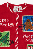 Vintage Kids Red Tiara Girls Ugly Christmas Cardigan (1990s)
