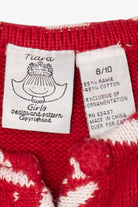 Vintage Kids Red Tiara Girls Ugly Christmas Cardigan (1990s)
