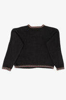 Vintage Kids Black Heirloom Collectibles Santa Ugly Christmas Cardigan (1990s)