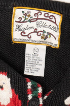 Vintage Kids Black Heirloom Collectibles Santa Ugly Christmas Cardigan (1990s)