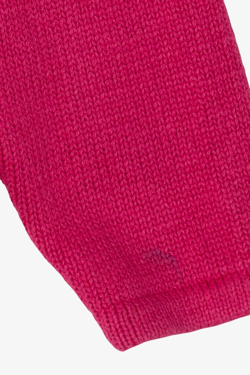 Vintage Kids Hot Pink Derek Heart Penguins Skating Ugly Christmas Cardigan (2000s)