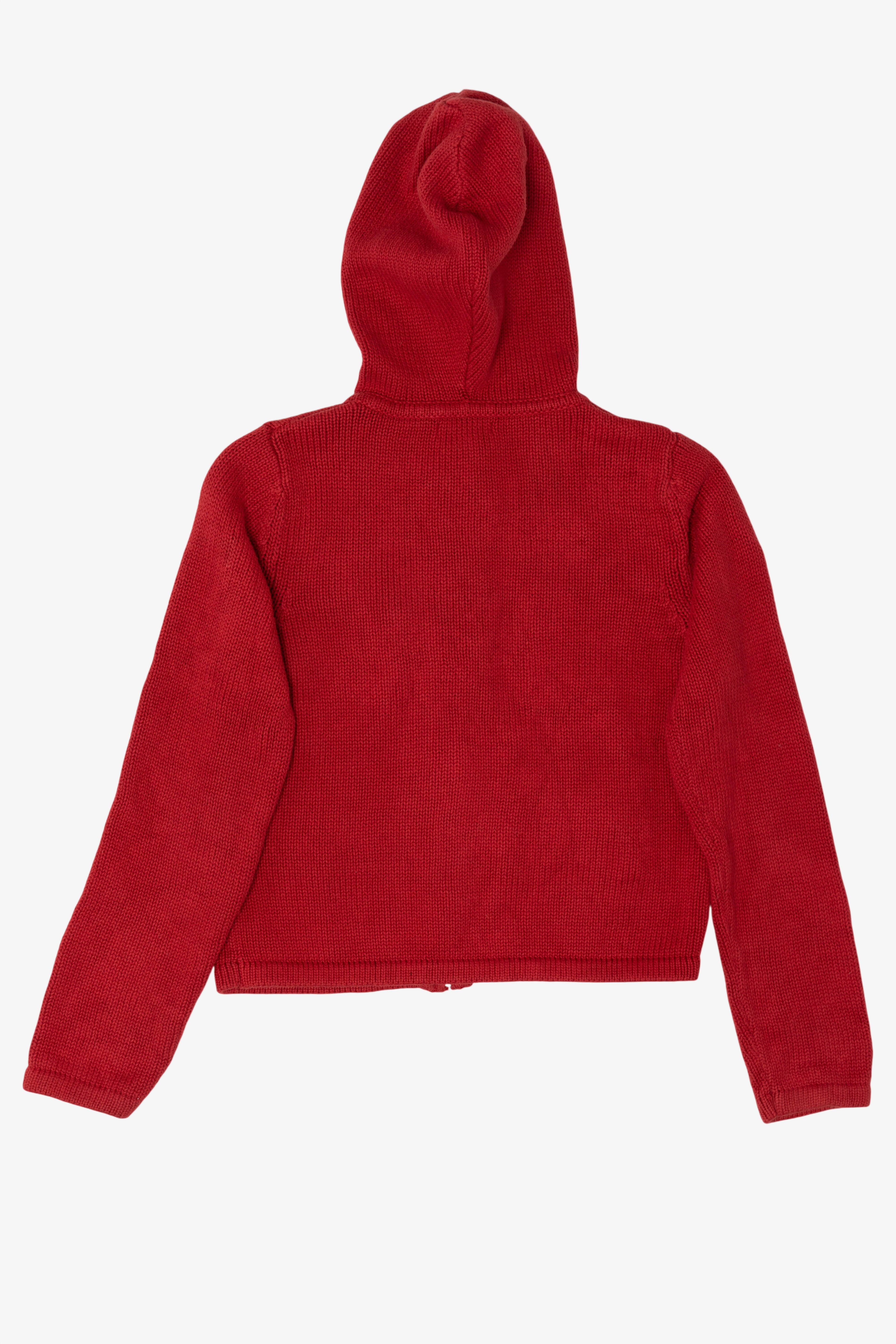 Vintage Kids Red Savannah Snowmen Hooded Ugly Christmas Pullover (2000s)