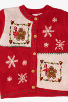 Vintage Kids Red UR It Gingerbread Ugly Christmas Cardigan (1990s)