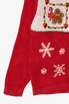 Vintage Kids Red UR It Gingerbread Ugly Christmas Cardigan (1990s)