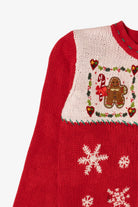 Vintage Kids Red UR It Gingerbread Ugly Christmas Cardigan (1990s)