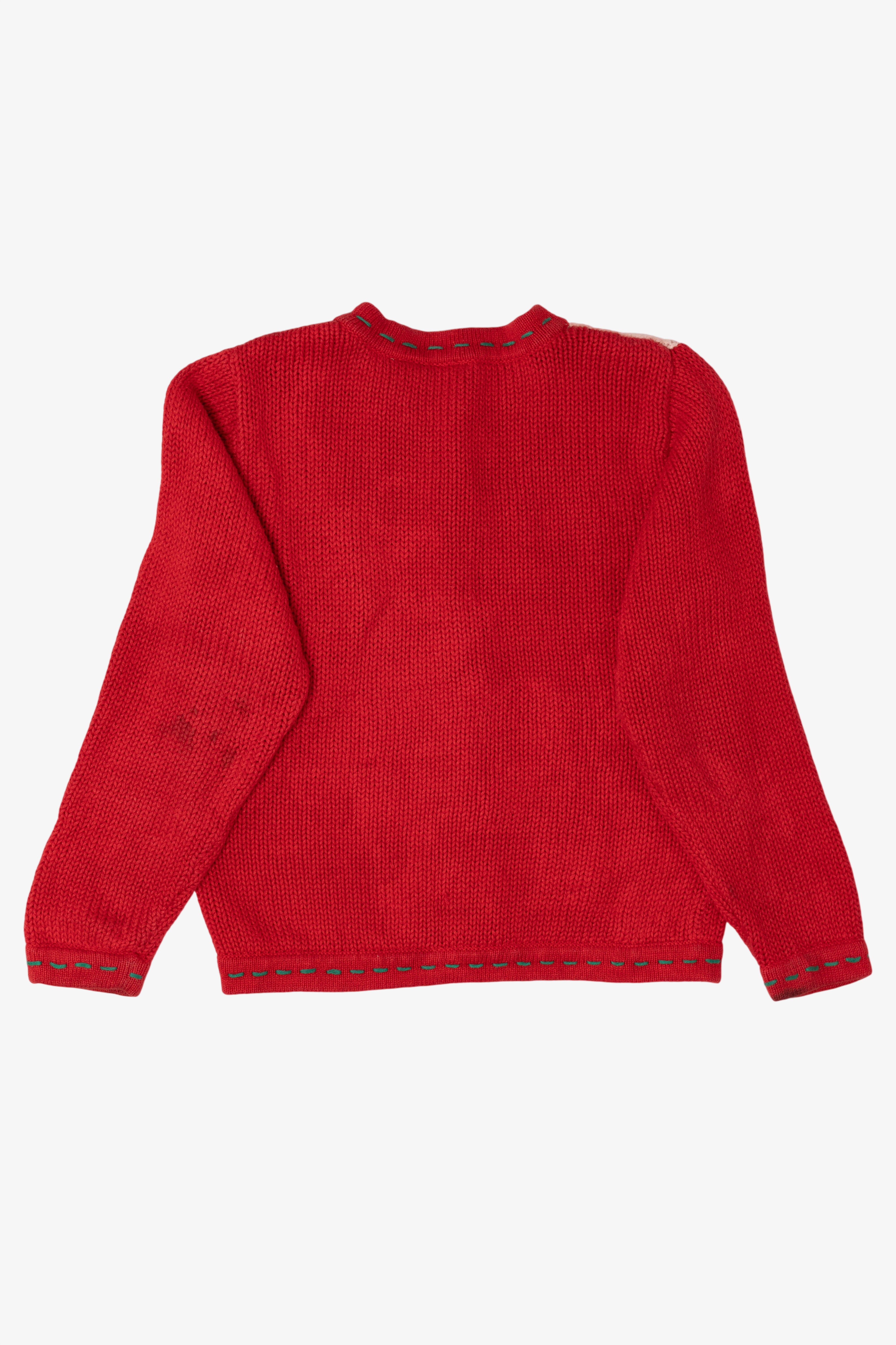Vintage Kids Red UR It Gingerbread Ugly Christmas Cardigan (1990s)