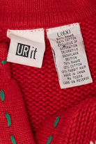 Vintage Kids Red UR It Gingerbread Ugly Christmas Cardigan (1990s)