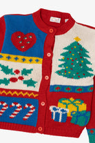 Vintage Kids Red Just Friends Ugly Christmas Cardigan (1990s)