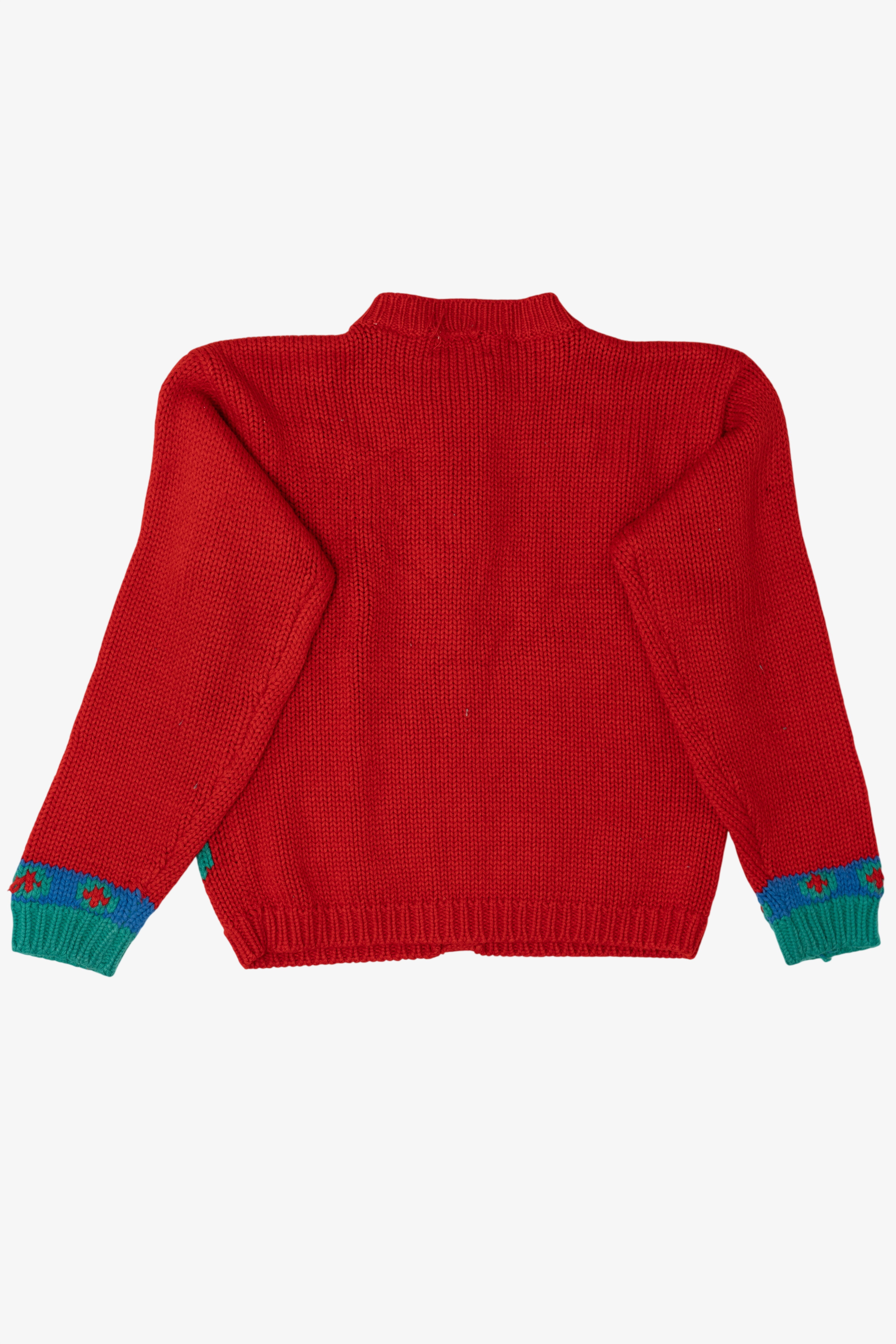 Vintage Kids Red Just Friends Ugly Christmas Cardigan (1990s)