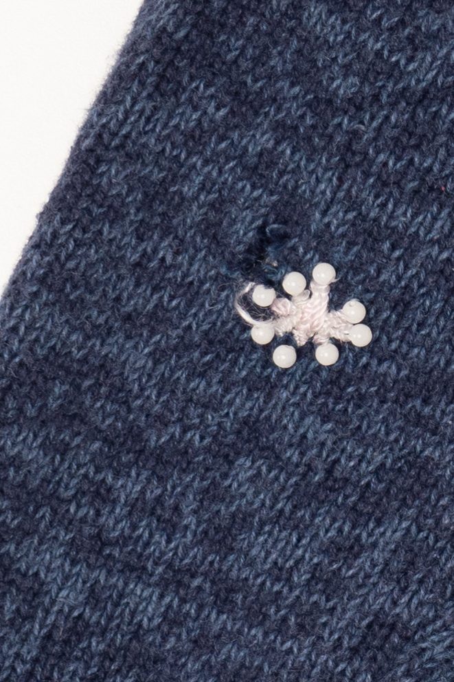 Vintage Kids Navy Blue Tiara Girls Ice Skating Ugly Christmas Cardigan (2000s)