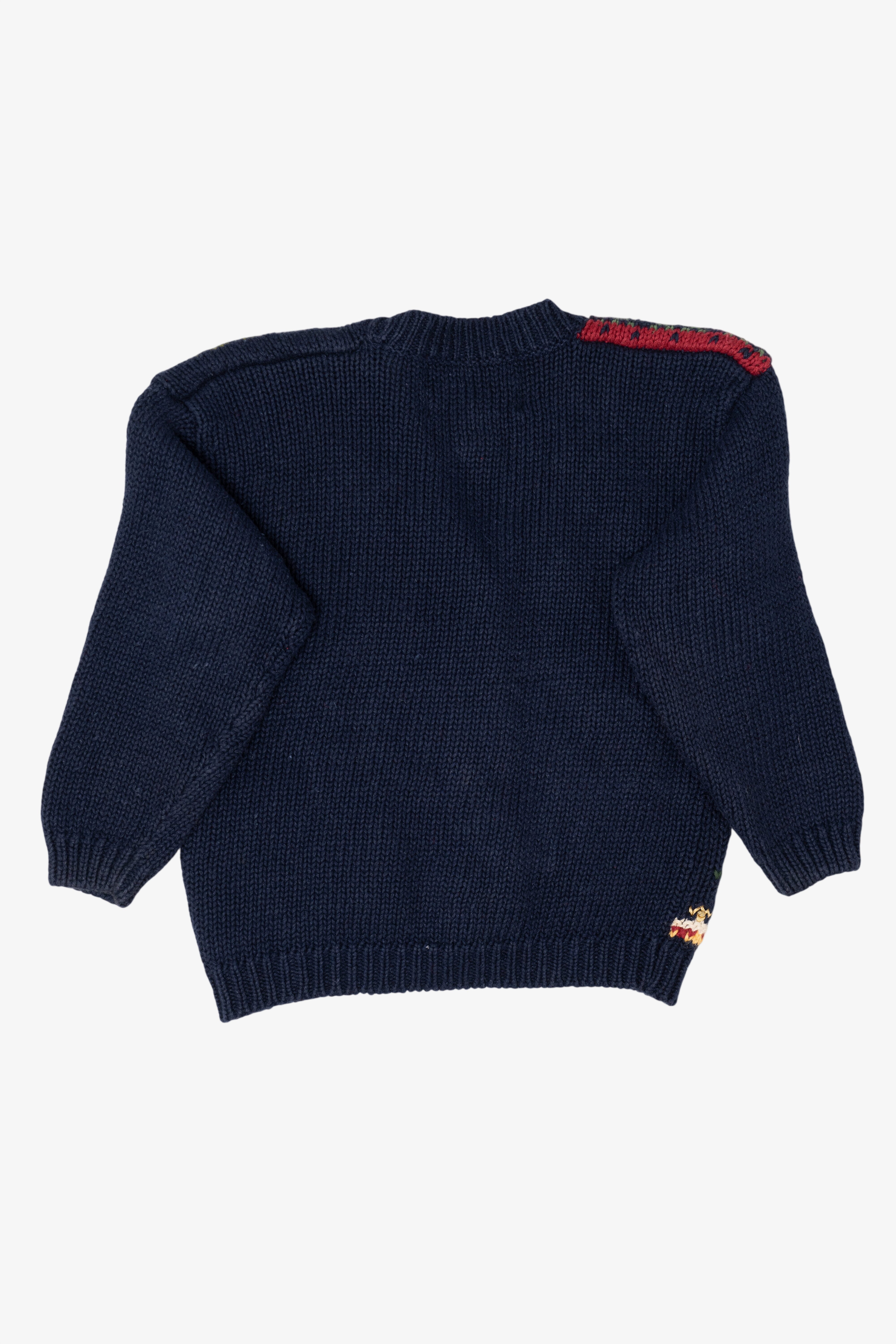 Vintage Kids Navy Blue Tiara International Ugly Christmas Cardigan (1990s)