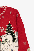 Vintage Red Polar Bears Ugly Christmas Cardigan (1990s)