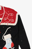 Vintage Black Jason Maxwell Ice Skates Ugly Christmas Cardigan (1990s)