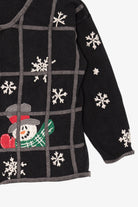 Vintage Black Santa In The Window Ugly Christmas Cardigan (1990s)