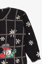 Vintage Black Santa In The Window Ugly Christmas Cardigan (1990s)