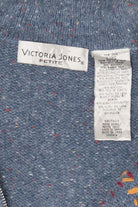 Vintage Blue Victoria Jones Snowmen Ugly Christmas Cardigan (1990s)