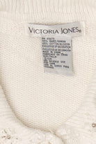 Vintage White Victoria Jones Trees Christmas Cardigan (1990s)