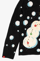 Vintage Black Berek Snowmen Ugly Christmas Cardigan (1990s)