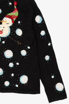 Vintage Black Berek Snowmen Ugly Christmas Cardigan (1990s)