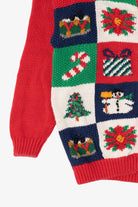 Vintage Red Ashley Ugly Christmas Cardigan (1990s)