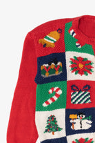 Vintage Red Ashley Ugly Christmas Cardigan (1990s)