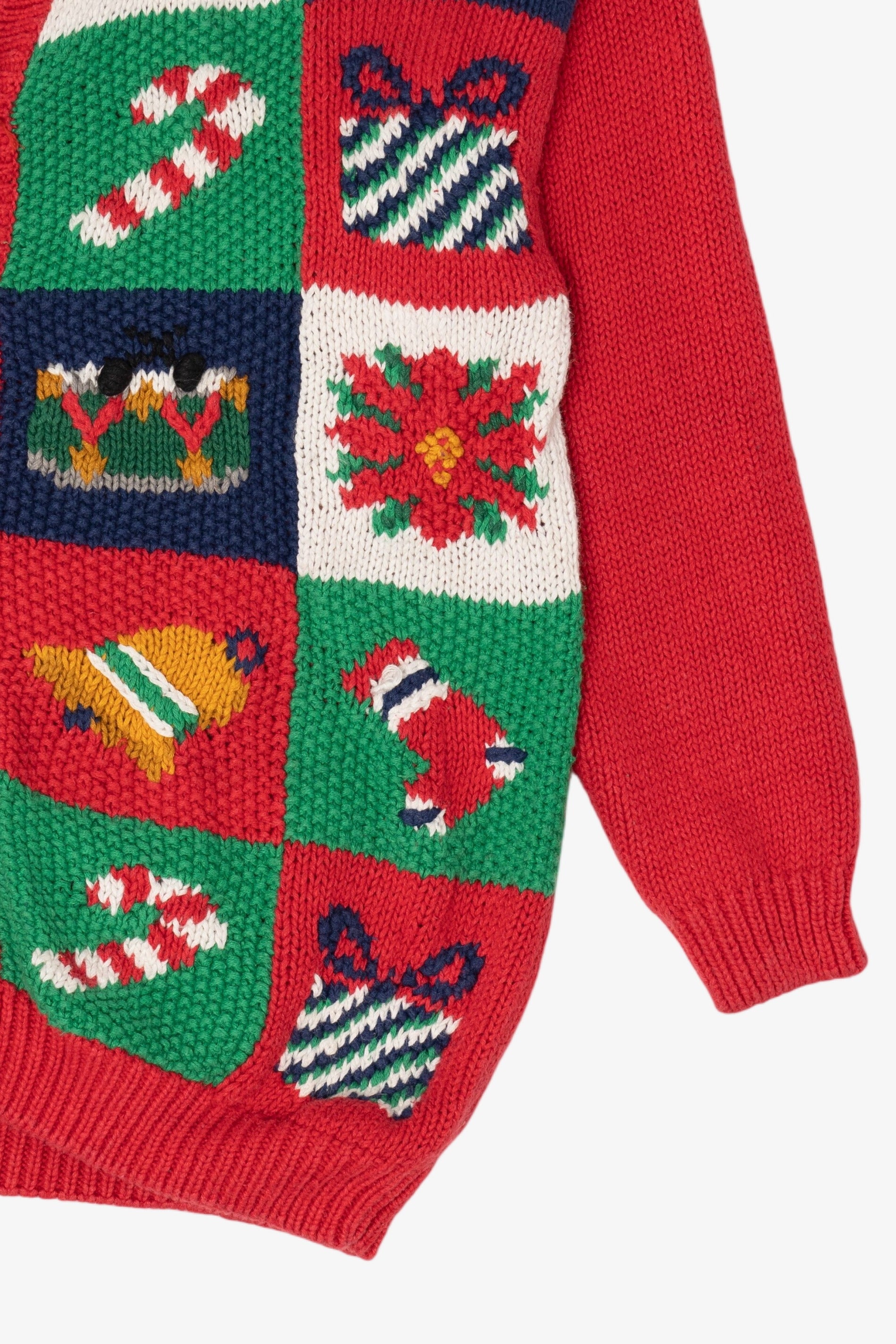 Vintage Red Ashley Ugly Christmas Cardigan (1990s)