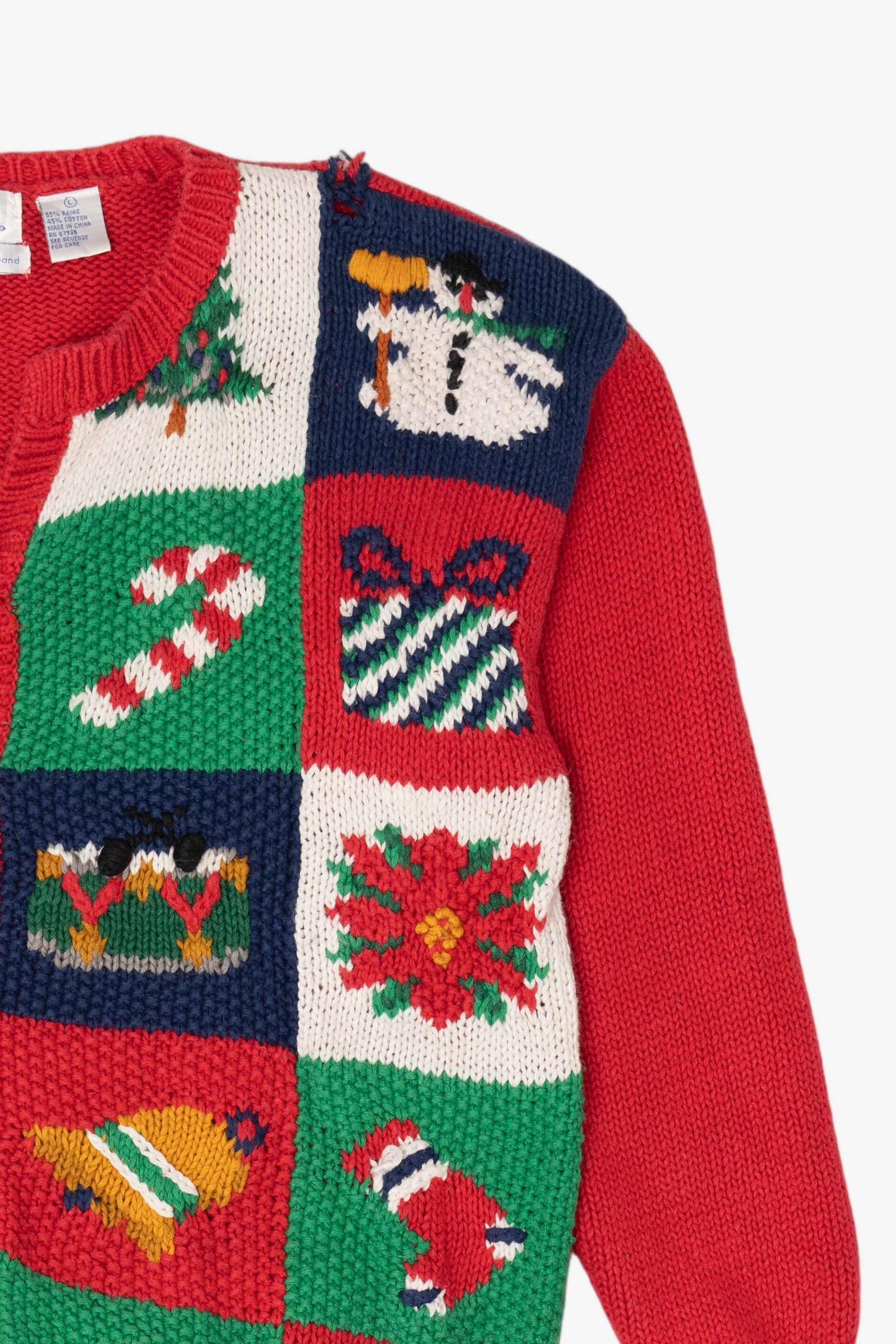 Vintage Red Ashley Ugly Christmas Cardigan (1990s)