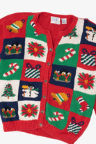 Vintage Red Ashley Ugly Christmas Cardigan (1990s)