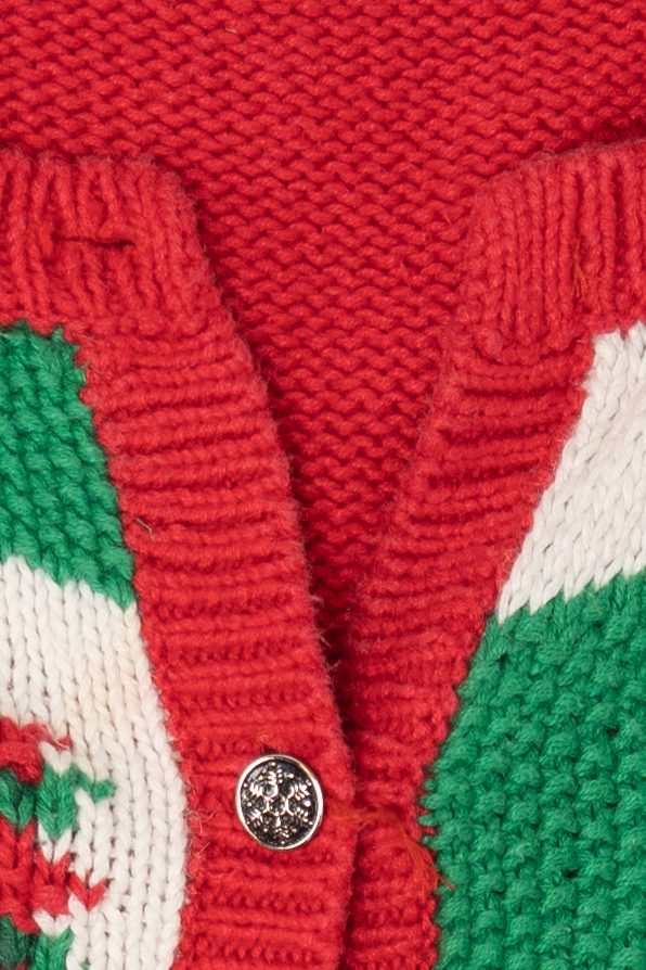 Vintage Red Ashley Ugly Christmas Cardigan (1990s)