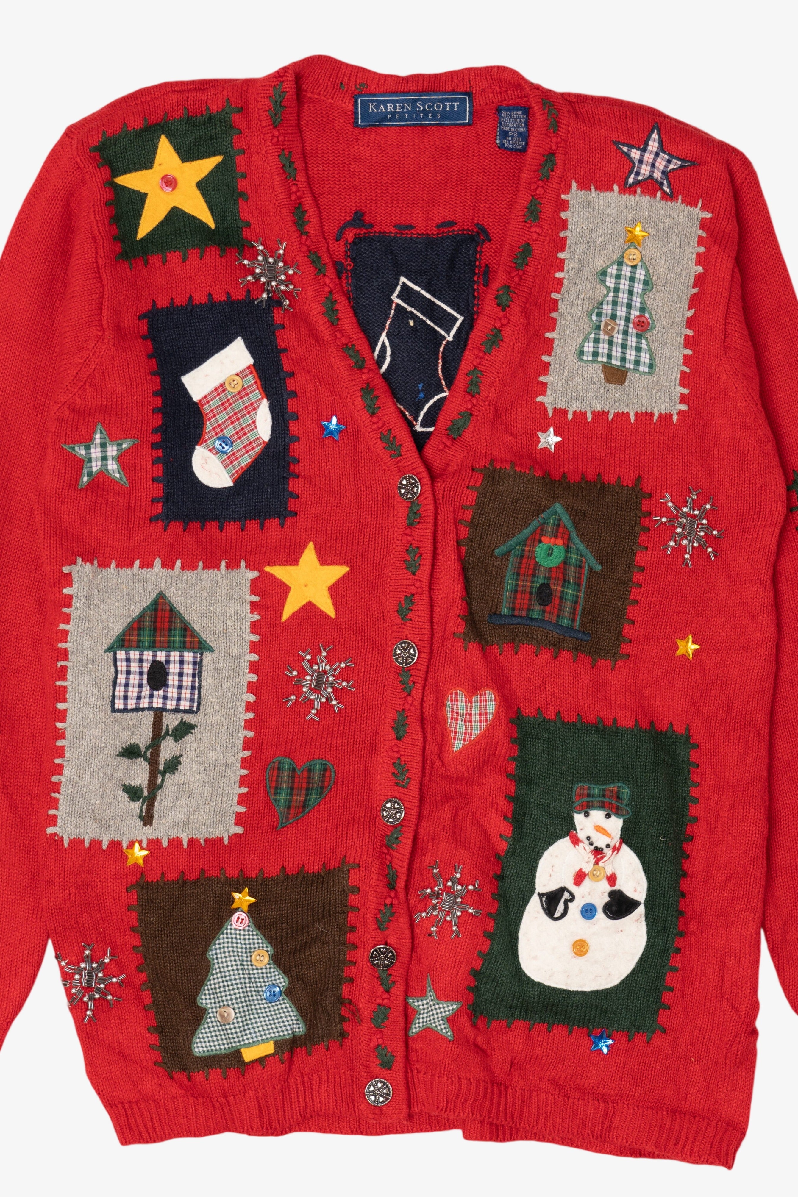 Vintage Red Karen Scott Ugly Christmas Cardigan (1990s)