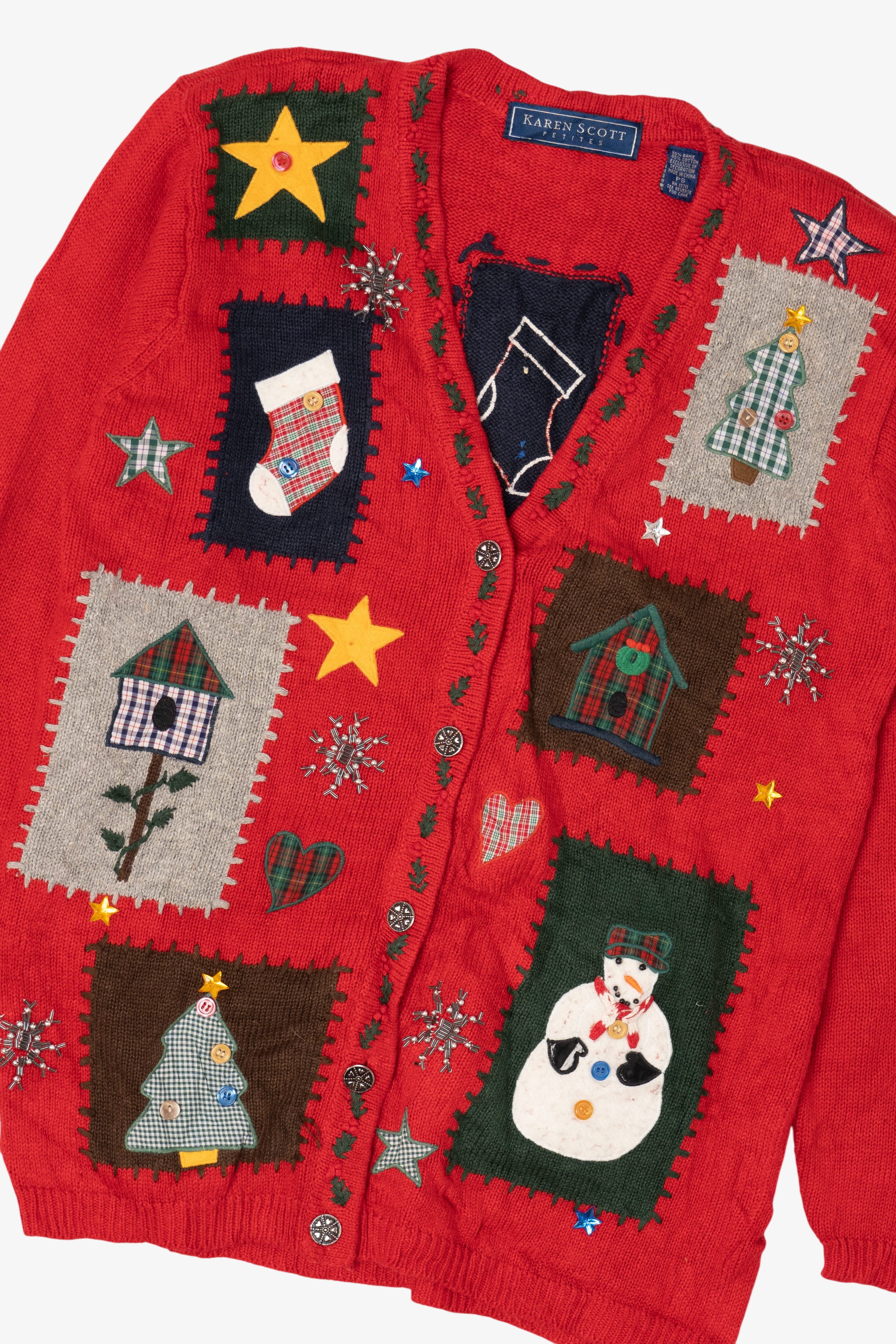 Vintage Red Karen Scott Ugly Christmas Cardigan (1990s)