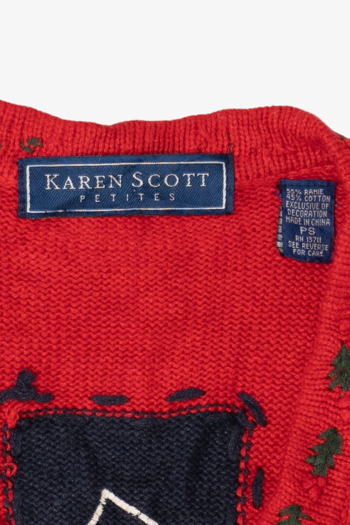 Vintage Red Karen Scott Ugly Christmas Cardigan (1990s)